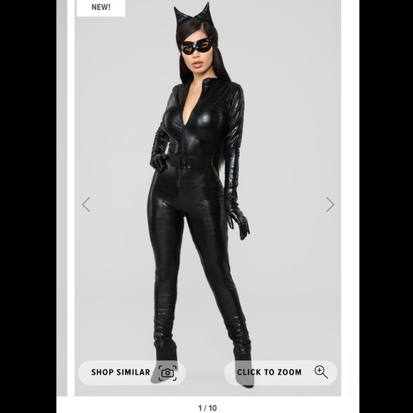 Fashion Nova Pants - FN Catwoman Cat Fight Costume - Black Faux Latex